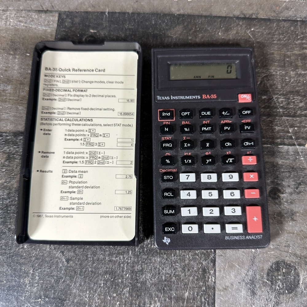 TEXAS INSTRUMENTS TI BA-35 finance Real Estate Calculator Tested Working